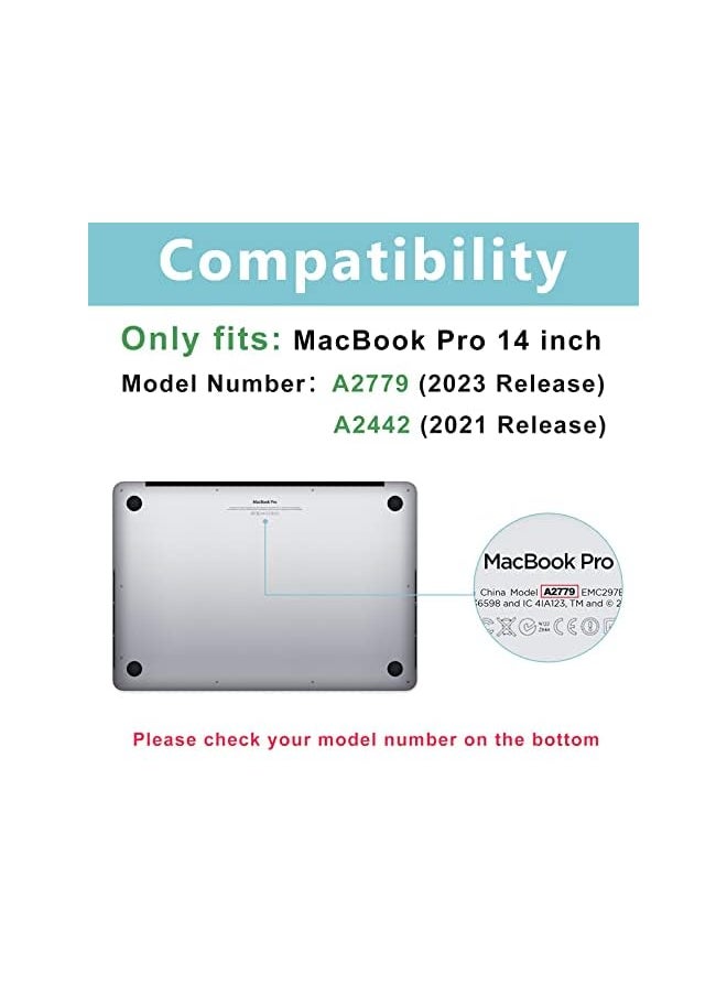 Procases - MacBook Pro 14.2/14 Inch Case 2023/2021 Release A2779 / A2442 with M2 M1 Pro/Max Chip, Matte Frosted Translucent Hard Shell Slim Cases Shockproof Protective Cover for MacBook Pro -Black - Image 1