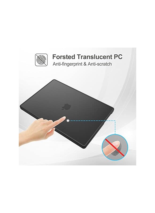 Procases - MacBook Pro 14.2/14 Inch Case 2023/2021 Release A2779 / A2442 with M2 M1 Pro/Max Chip, Matte Frosted Translucent Hard Shell Slim Cases Shockproof Protective Cover for MacBook Pro -Black - Image 1