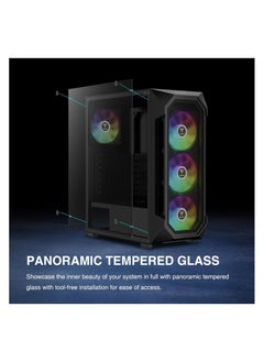 GAMDIAS AURA GC1 Elite High Airflow Tempered Glass Mid-Tower ATX Case - Four Included 120 mm RGB Fans - Spacious Interior - Fits 6X 120mm Fans - Tool-Free Installation Side Window - PSU Shroud - Black - pzsku/ZC15E6DD12828EA137996Z/45/_/1737355428/a604bfd8-ab3a-4a3a-a1e1-0a7dd5f718c3