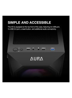 جامدياس علبة GAMDIAS AURA GC1 Elite AURA GC1 Elite عالية تدفق الهواء المقسى من الزجاج المقوى من البرج المتوسط ATX - أربعة مراوح RGB متضمنة 120 مم - تصميم داخلي واسع - تتسع ل 6 مراوح 120 مم - نافذة جانبية للتركيب بدون أدوات - غطاء وحدة تزويد الطاقة - أسود  - Image 3