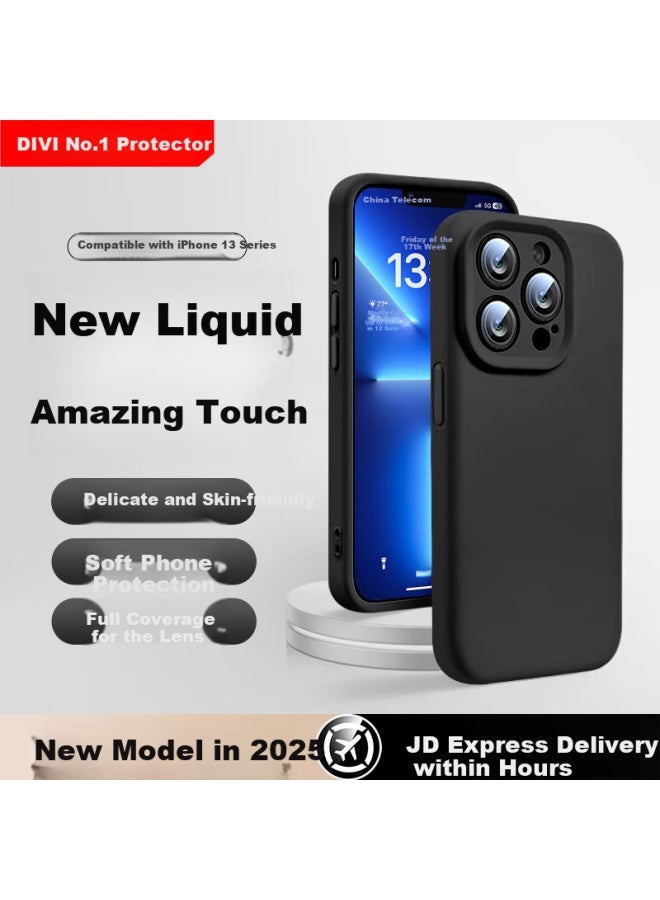 DiVi Yi Di Wei Iphone 13 Pro Case, Full Protection Shockproof Slim Soft Case For Iphone 13 Pro, Straight Edge Phone Case, Black - Image 1