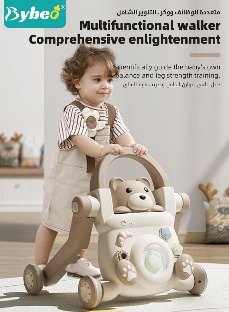 Bybeo 4-in-1 Baby Walker with Parent Push Handle, Baby Push Walker, Multifunctional Baby Sit to Stand Walker, Assembled as Scooter and Balance Bike with Detachable Panel, Gift for Infant Boys Girls - Image 2