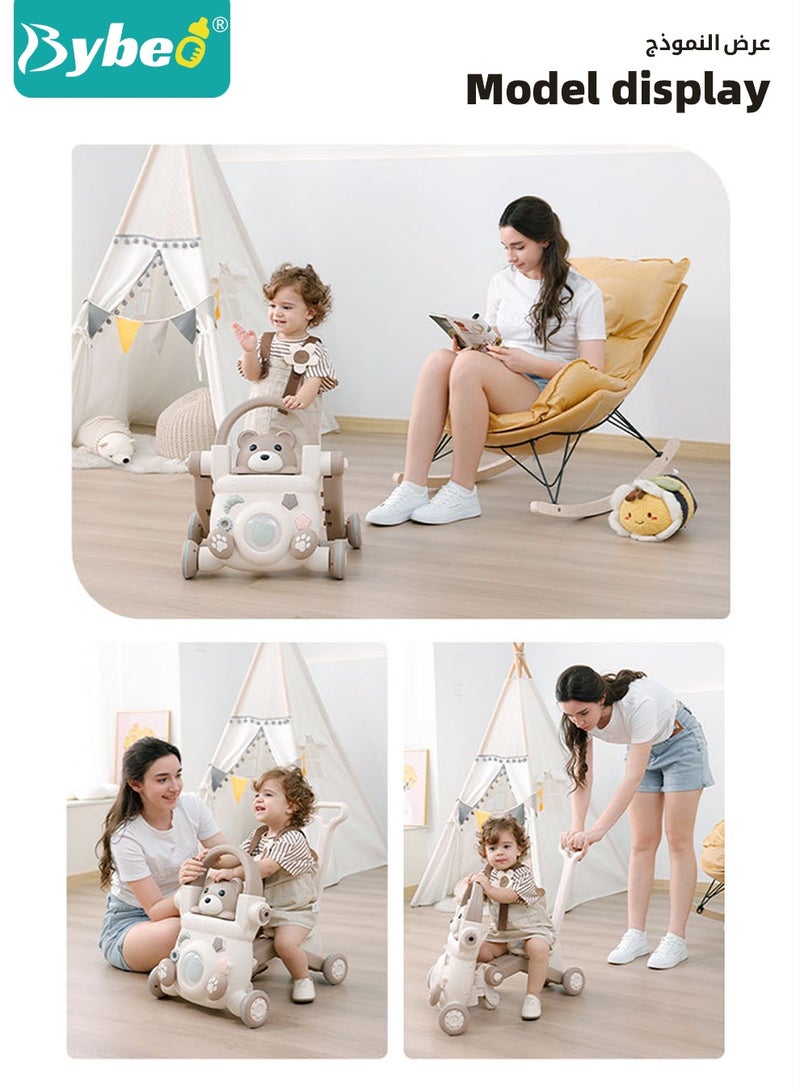 Bybeo 4-in-1 Baby Walker with Parent Push Handle, Baby Push Walker, Multifunctional Baby Sit to Stand Walker, Assembled as Scooter and Balance Bike with Detachable Panel, Gift for Infant Boys Girls - Image 4