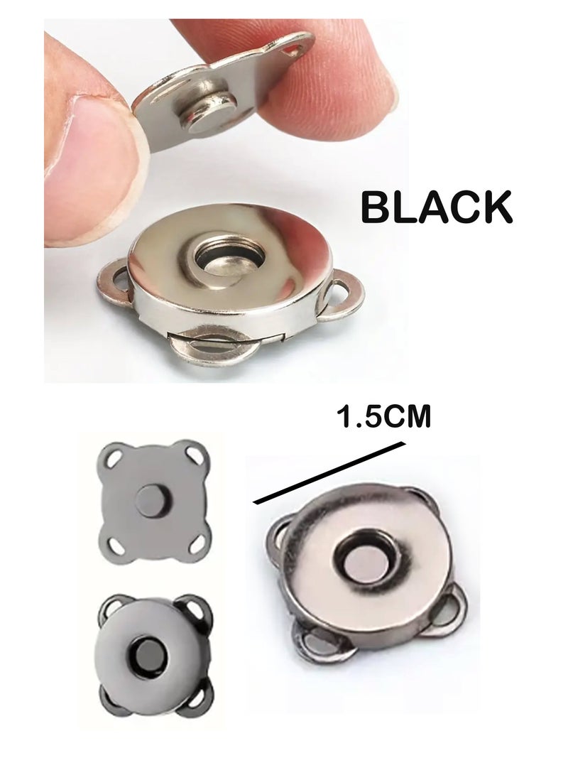 25Pairs Magnetic Buckle Button Plum Magnetic Buckle For Bag Clothes Handbag Scraping (Black)  - Image 1