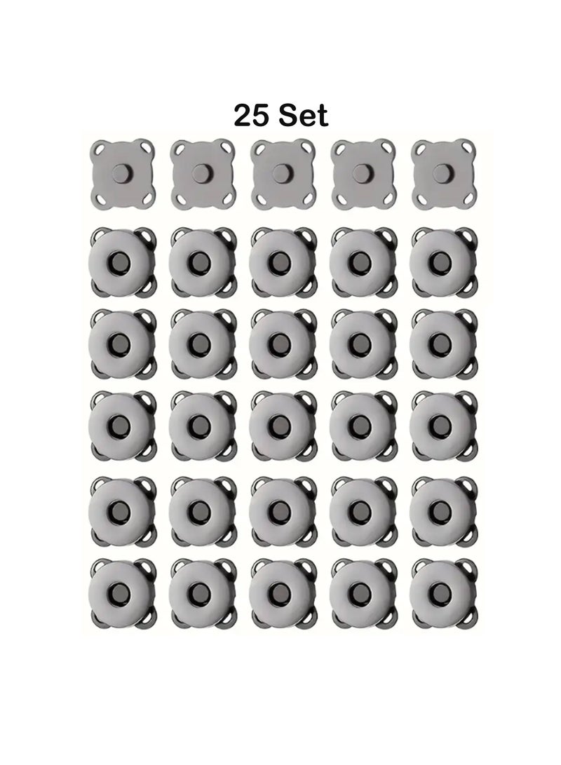 25Pairs Magnetic Buckle Button Plum Magnetic Buckle For Bag Clothes Handbag Scraping (Black)  - Image 2