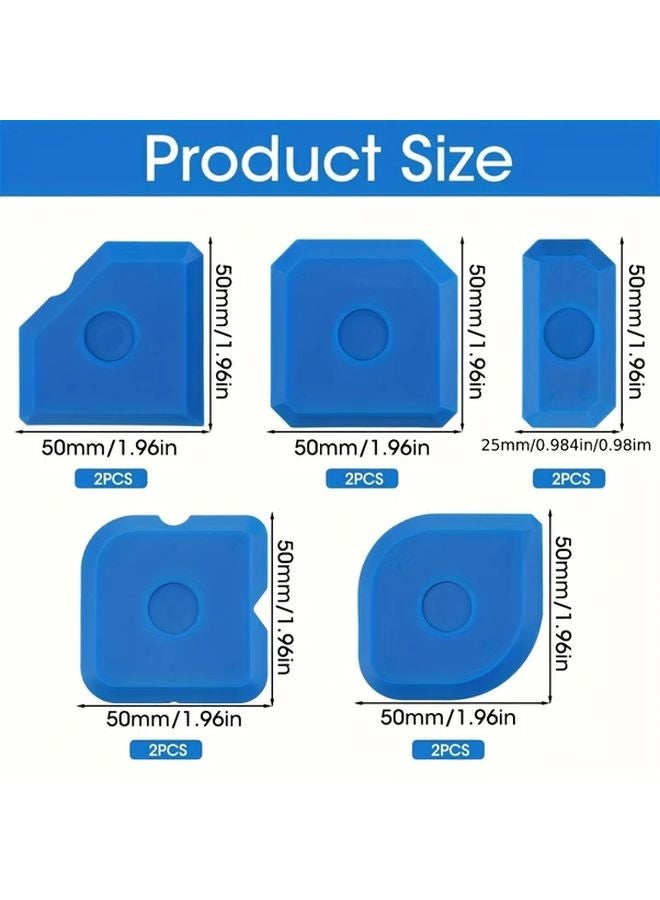 10pcs Reusable Sealing Rubber Tool Set 23 Shapes Scraper For Kitchen Bathroom Floors - Image 3