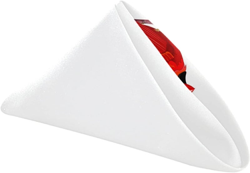 ZzWwR Red Cardinal Bird On Berry Branch Cloth Napkins Set of 6 20 x 20 Inch Soft  Comfortable Polyester Dinner Napkins for Home Family Restaurant Floral 10x10 Inch g266515678p381c416s789 - Image 2