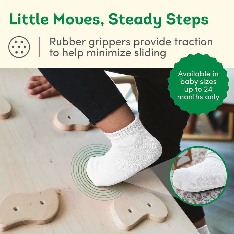 Fruit of the Loom Baby 14-Pack Grow & Fit Flex Zones Cotton Stretch Socks - Unisex, Girls, Boys (0-6 Months, White) - Image 4