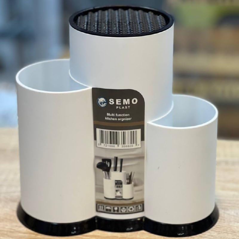 3-in-1 Knife Holder (Knives Not Included), Black Knife Holder with Slots, Universal Knife Holders (Knife Not Included), Kitchen Storage Helper, Knife Holder Organizer, Cutlery Holder Suitable for All Kitchen Knives
