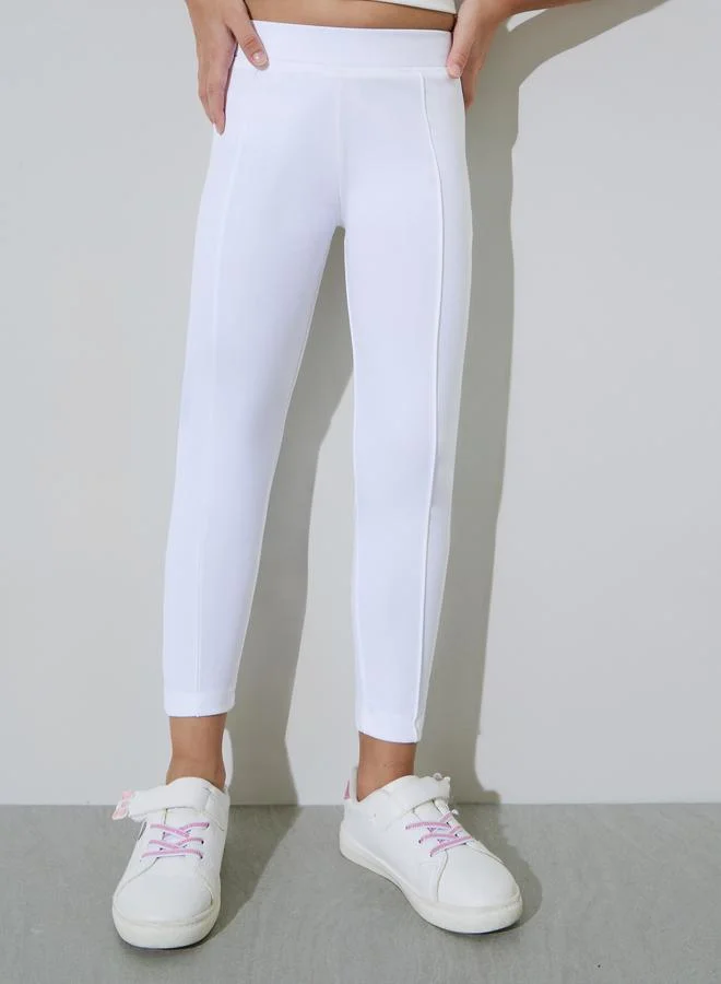 ستايلي Girls Off White Full Length Leggings