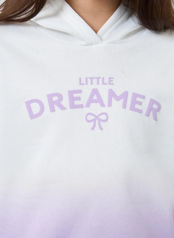 Styli Styli Teens Lilac Tie-Dye Look Printed Hoodie