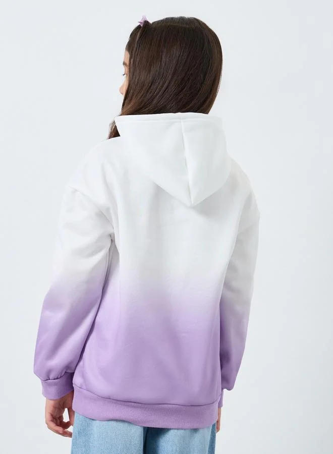 Styli Styli Teens Lilac Tie-Dye Look Printed Hoodie