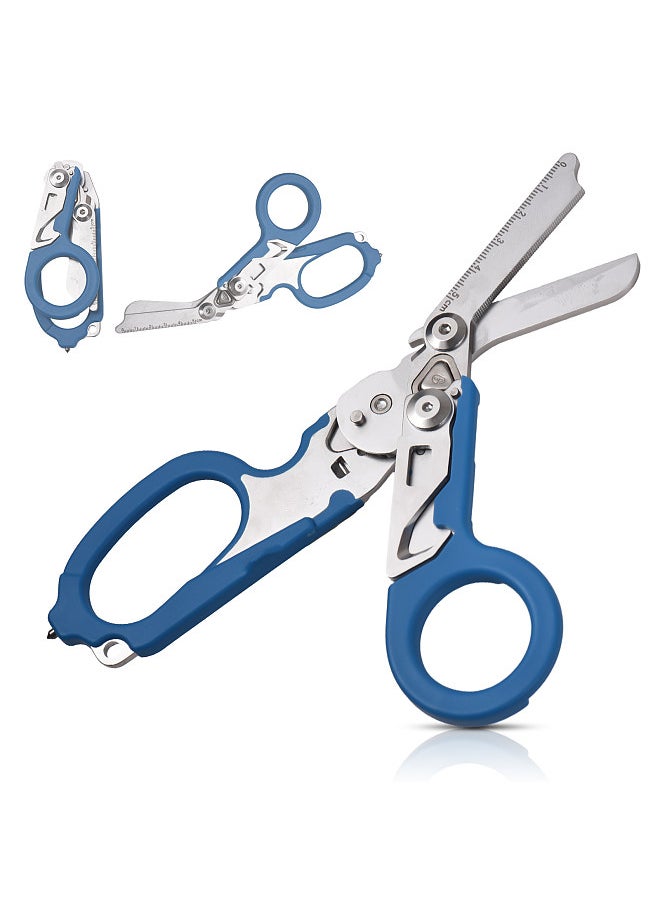 Generic Trauma Shear Multi functional Pliers Tool Outdoor Camping Tools Emergency Shears Ruler Band Cutter Glass Breaker Folding Scissors Non-slip Grip  - Image 1