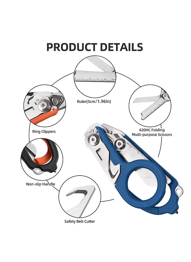 Generic Trauma Shear Multi functional Pliers Tool Outdoor Camping Tools Emergency Shears Ruler Band Cutter Glass Breaker Folding Scissors Non-slip Grip  - Image 5