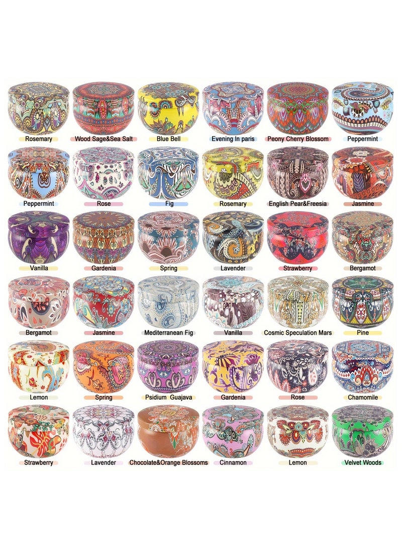 ارواق مجموعة من 36 شمعة معطرة مزينة بالكريستال البيضاوي، 2.5 أونصة، بارافين للاستخدام العالمي - Image 2