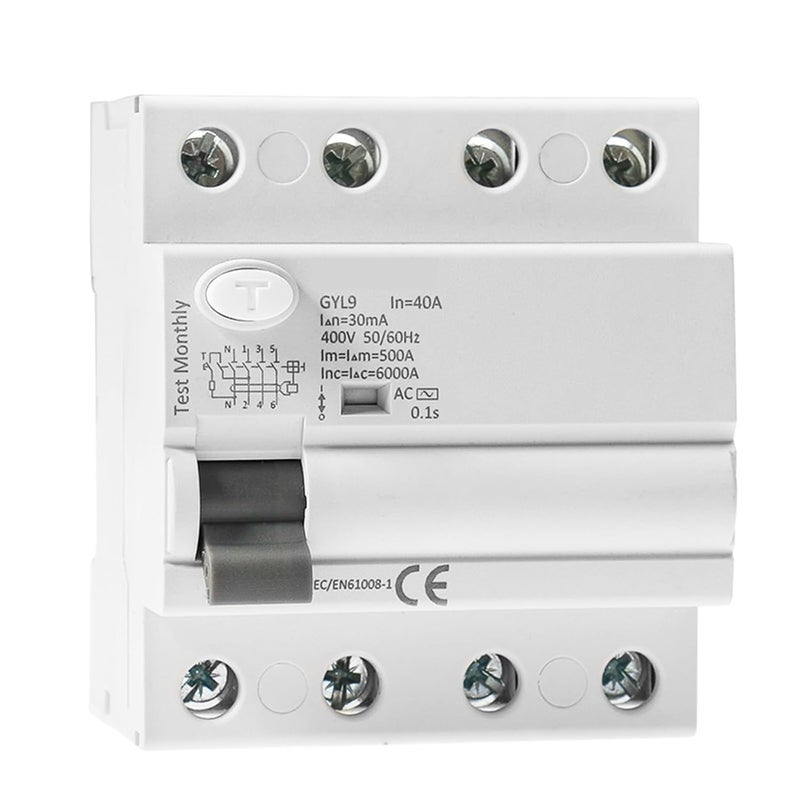 4P 40A 100mA AC قاطع دائرة التيار المتبقي مفتاح أمان تفاضلي - Image 3