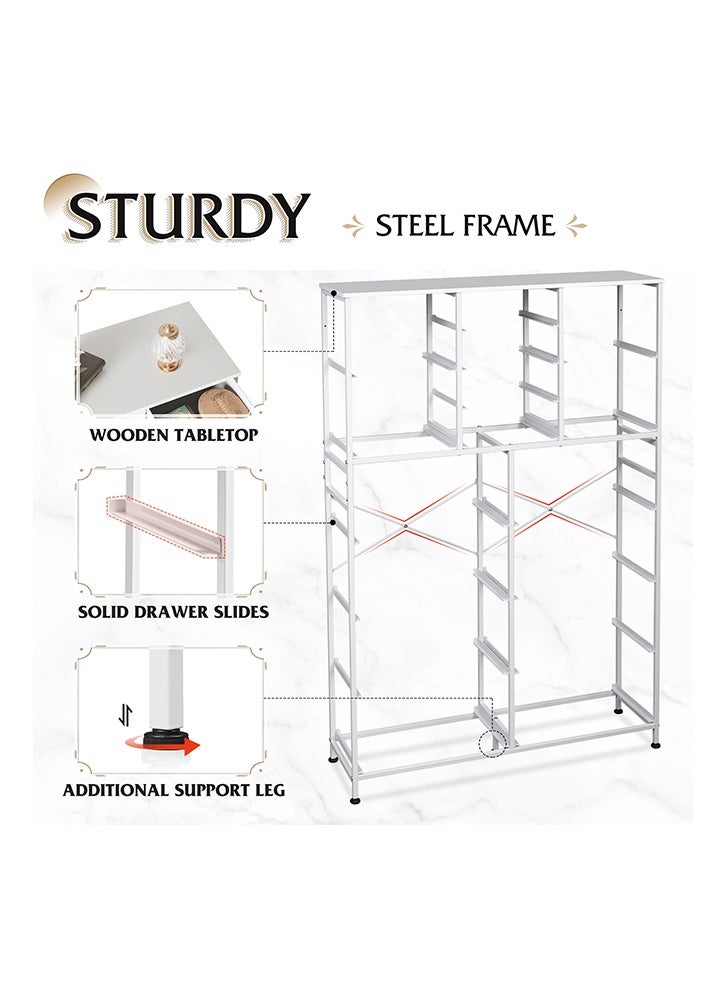 إن كي أكس خزانة تخزين كبيرة الحجم من القماش مكونة من 16 درجًا للاستخدام داخل غرفة النوم المنزلية، لون أبيض، 39.4 بوصة - Image 5