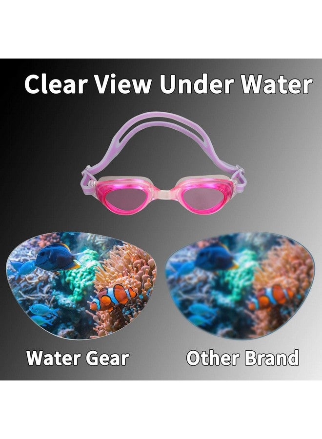 Water Gear Antifog Goggles Women And Mens Swimming Goggles Great For Pool And Diving Comfortable And Clear Vision Water Sports And Exercise Pink - Image 4