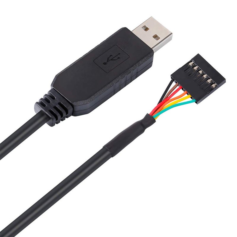 DTech USB to TTL Serial 5V Adapter Cable with FTDI FT232RL Chip 6 Pin 0.1 inch Pitch Female Socket Header UART IC Windows 11 10 8 7 Linux MAC OS (6ft, Black) - Image 4