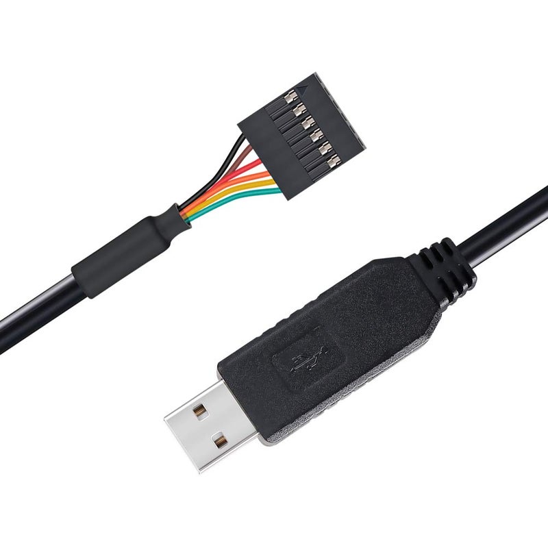 DTech USB to TTL Serial 5V Adapter Cable with FTDI FT232RL Chip 6 Pin 0.1 inch Pitch Female Socket Header UART IC Windows 11 10 8 7 Linux MAC OS (6ft, Black) - Image 5