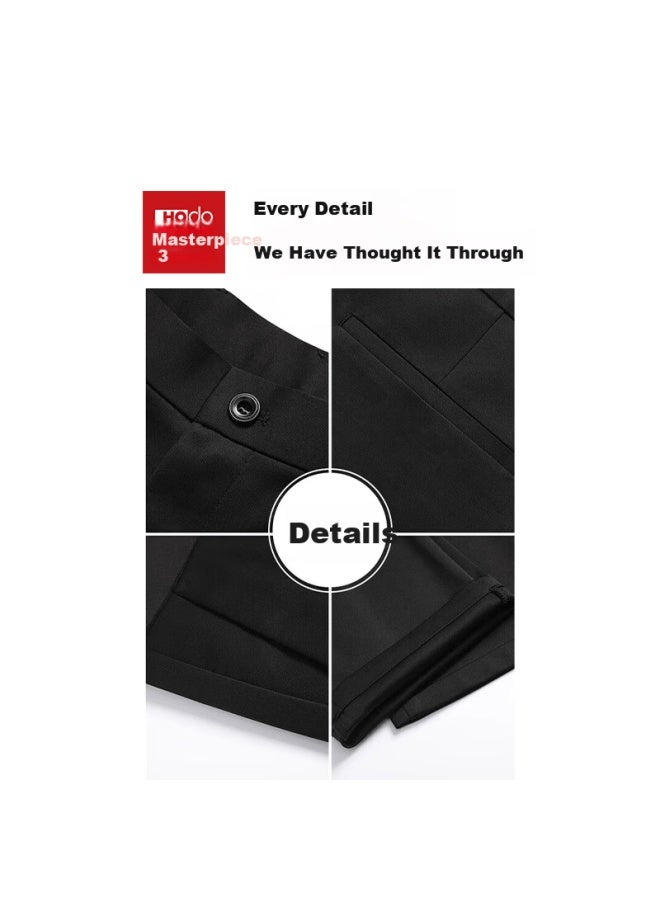 Hodo Men's Casual Pants Autumn Winter Fleece Lined Thickened Warm Mid-young Loose Elastic Comfortable Commuter Business Long Trousers - Image 3
