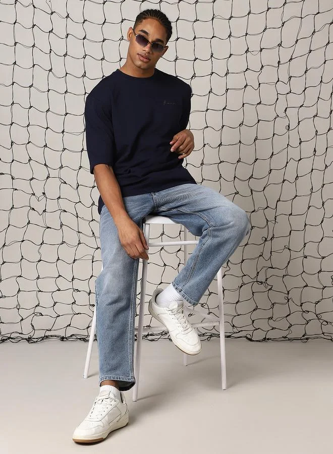 Hubberholme Round Neck Oversized T-Shirt by Styli