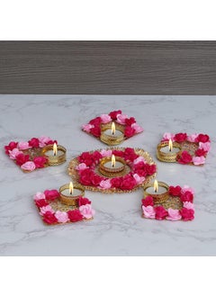 Webelkart Webelkart Premium Set of 5 Tealight Candle Holder for Home Decor Diwali Candles for Decoration| Diwali diyas for Decoration| Diwali Gifting Items (Pack of 5, 6.x 3.5 Inches)  - Image 1