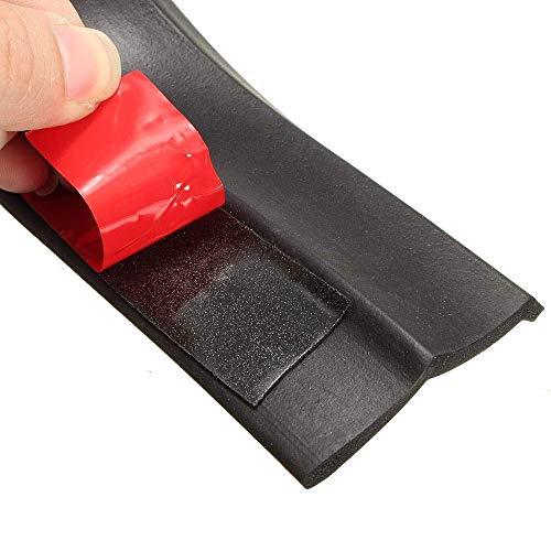 Lemonbest Universal 2.5M Car Front Bumper Lip Splitter Spoiler Rubber Skirt Protector Body Trim 8.2ft (Black Protector) - Image 5
