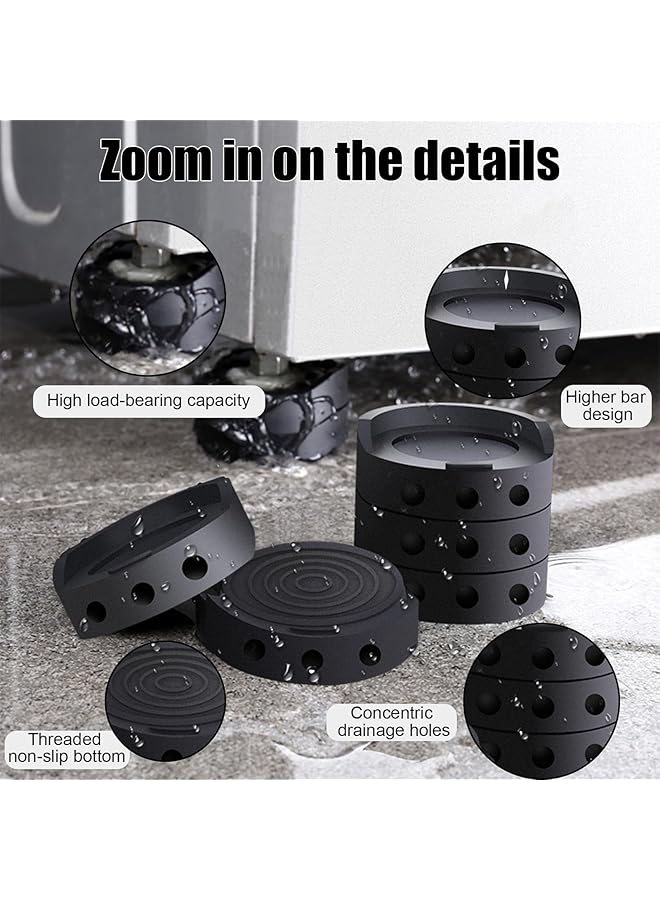 erorex Anti Vibration Pads 4Pack Shock Noise Canceling Washer Dryer Isolation Pad Non Slip Noise Canceling Rubber Feet Pad Stabilizer For Heavy Duty Washing Machine Furniture'S Legs - Image 2