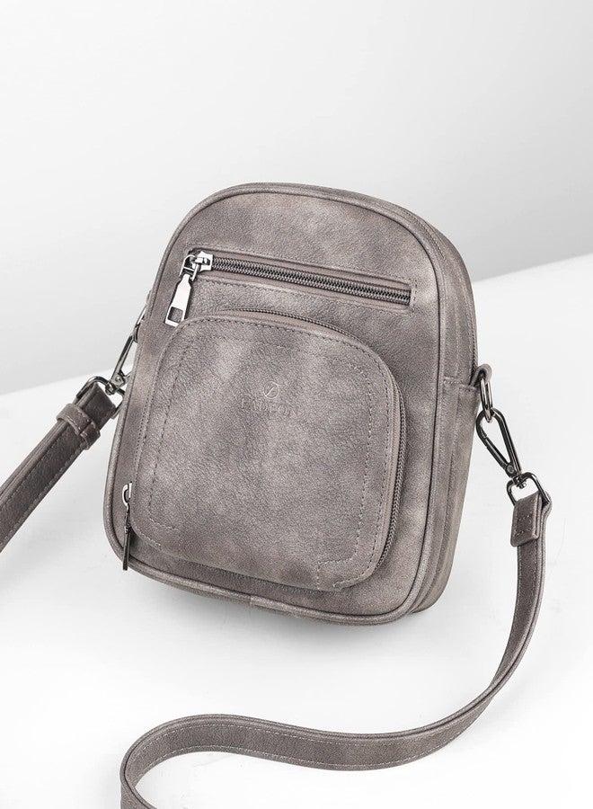 FADEON Mini Crossbody Bags Purses for Women Small Cross Body Purse, Designer Crossbody Purse Shoulder Bag Card Slot Grey - Image 3