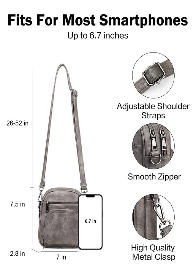 FADEON Mini Crossbody Bags Purses for Women Small Cross Body Purse, Designer Crossbody Purse Shoulder Bag Card Slot Grey - Image 4