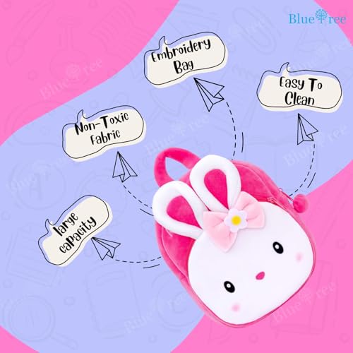 Blue Tree Girl's and Boy's Plush Minnie Cartoon School Bag Backpack (Pink, 3 to 5 Year) - Image 4