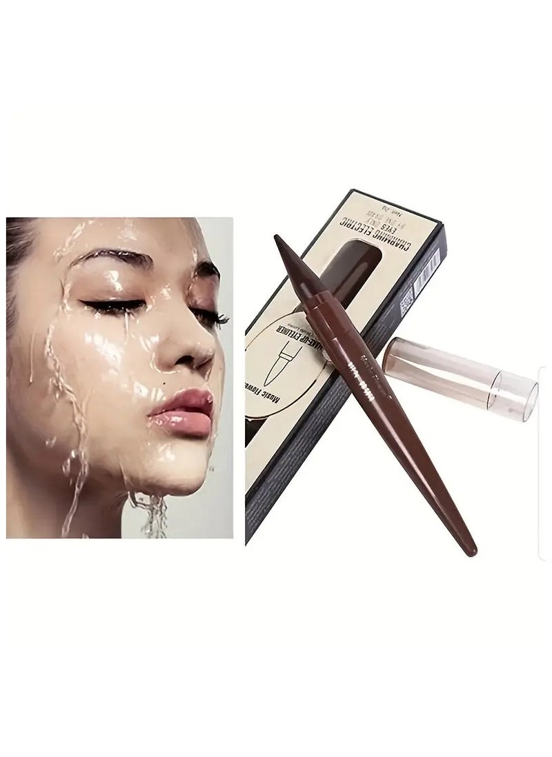 Music Flower - Long-Lasting Matte Eyeliner Gel - Smooth, Natural, Waterproof, And Smudge-Proof, Blue Eyeliner Contains Plant Squalane Formula - Brown - Image 1