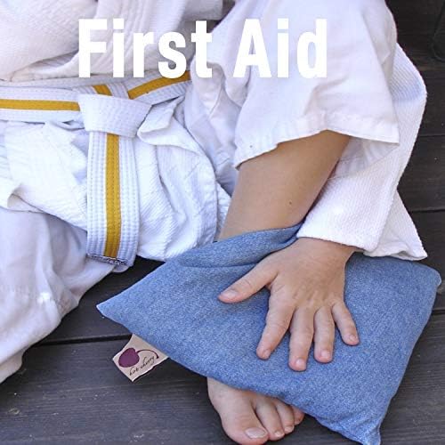 Hot Cherry Cherry Ice HotCold Therapy Square Pillow Blue Denim in Freezer Bag Hot Cherry Pit for First Aid Joint Relief Hot Flashes Reduces InflammationBody Temp FreezableMicrowavableWashable FSAFHA - Image 3