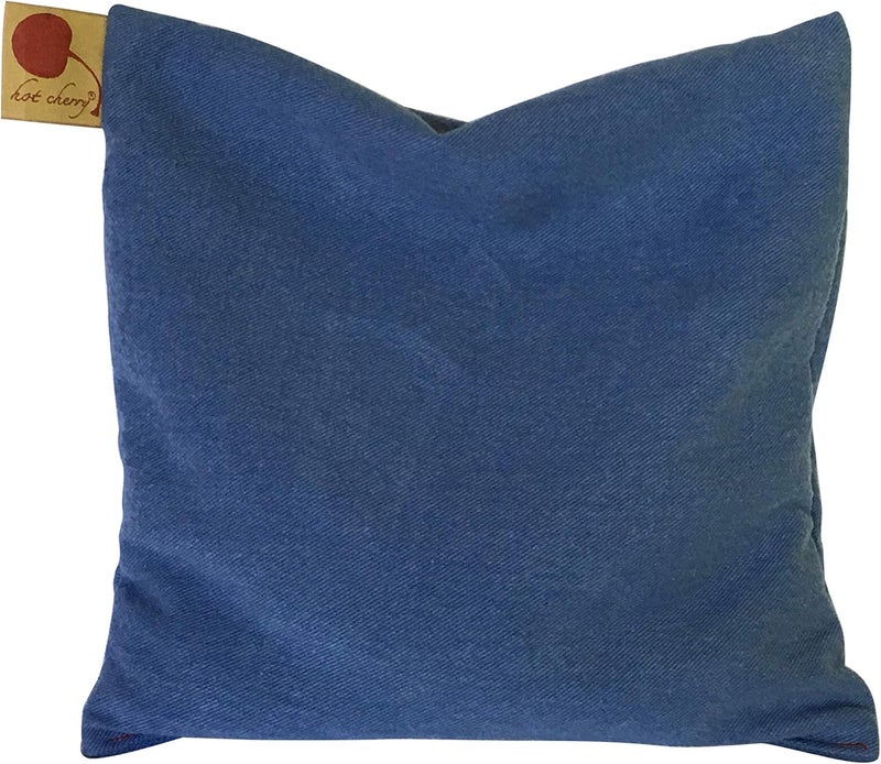 Hot Cherry Cherry Ice HotCold Therapy Square Pillow Blue Denim in Freezer Bag Hot Cherry Pit for First Aid Joint Relief Hot Flashes Reduces InflammationBody Temp FreezableMicrowavableWashable FSAFHA - Image 2