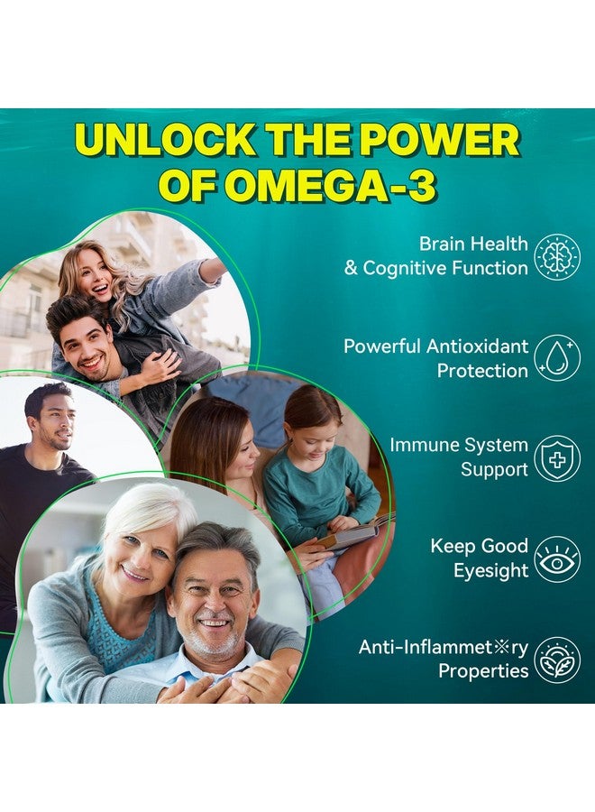 نيفيس حلوى أوميغا 3 نباتية بتركيز 1000 ملغ مع ميثيل فولات، وفيتامين ب12، وبديل زيت السمك أوميغا 3 للبالغين، نباتية بتركيز 460 ملغ من حمض الدوكوساهيكسانويك و230 ملغ من حمض إيكوسابنتينويك للدماغ والحركة والعين والمناعة، مستدامة وخالية من السكر، 120 قرصًا - Image 4