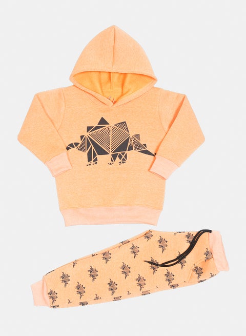 بيجاما شتوي أولادي مبطن فليس the Dinasour بطبعة