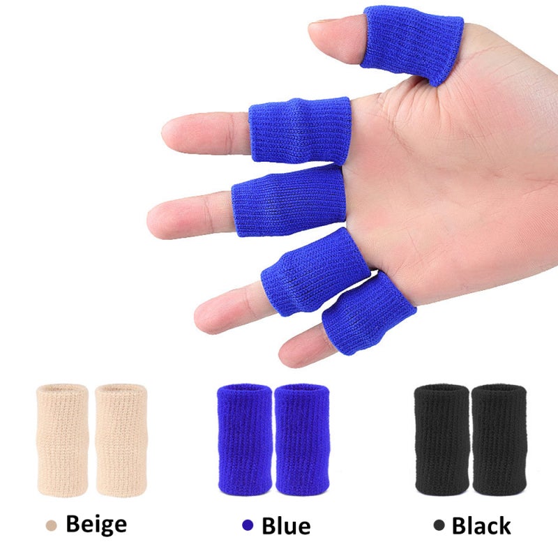 Finger Sleeves: 10pcs Beige Nylon Finger Protectors - Breathable Elastic Comfortable Hand Protection for Basketball Volleyball Tennis Badminton Daily Work - Image 4