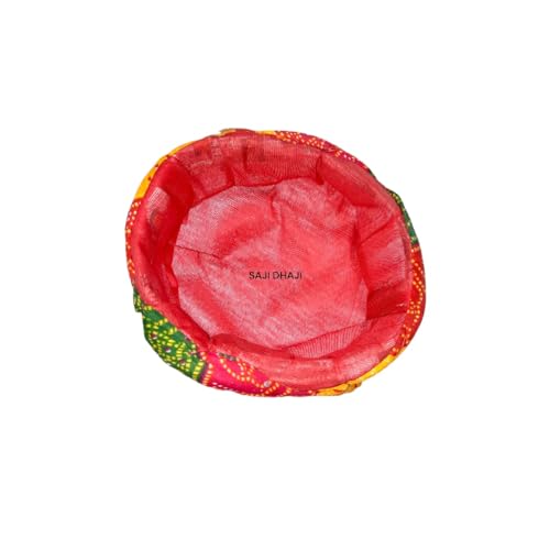 BANI THANI Authentic Rajasthani Cotton Churni Pagdi for Men's & Women's Traditional Round Turban for Wedding or Any Party Events or Festival,Freesize,Support Upto 22inch Head Size (Rajasthani Pagdi) - Image 5