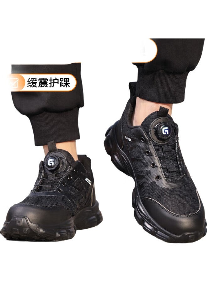 GUYISA Men'S Breathable Steel Toe Safety Shoes Anti-Smashing Anti-Piercing Ultra-Light Comfortable Safety Work Shoes For Construction Site 3117Bk Size 44 - Image 1