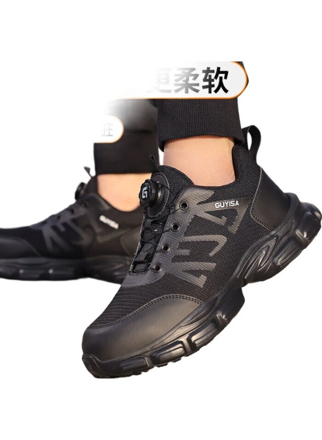 GUYISA Men'S Breathable Steel Toe Safety Shoes Anti-Smashing Anti-Piercing Ultra-Light Comfortable Safety Work Shoes For Construction Site 3117Bk Size 44 - Image 2