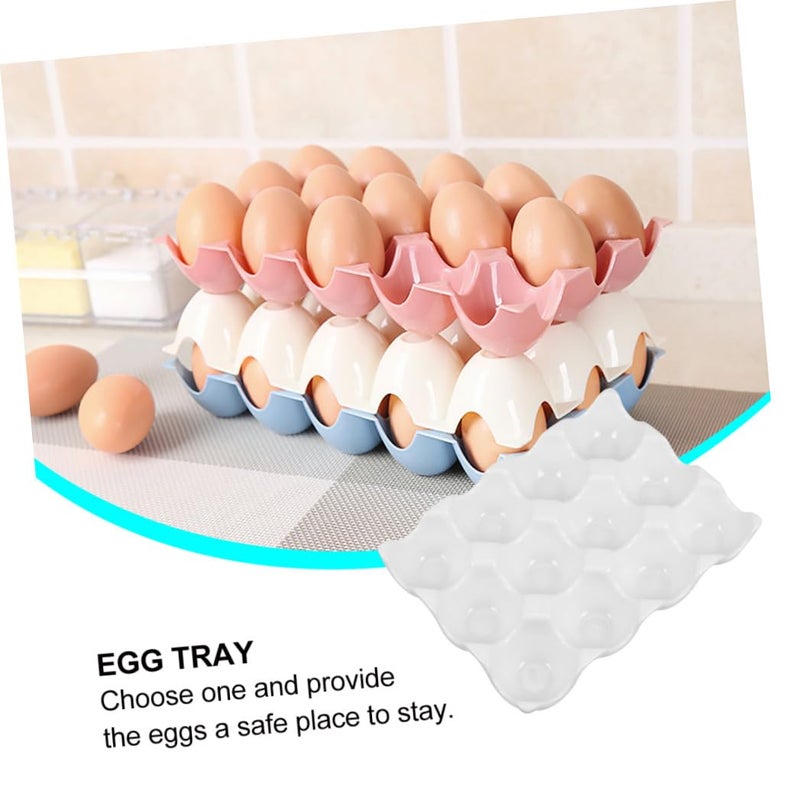White Ceramic Egg Tray 12 Grid Refrigerator Storage Container Kitchen Egg Holder - Image 4