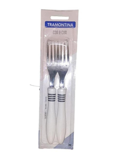 2-Piece Fork Spoon Set White 23 x 4cm