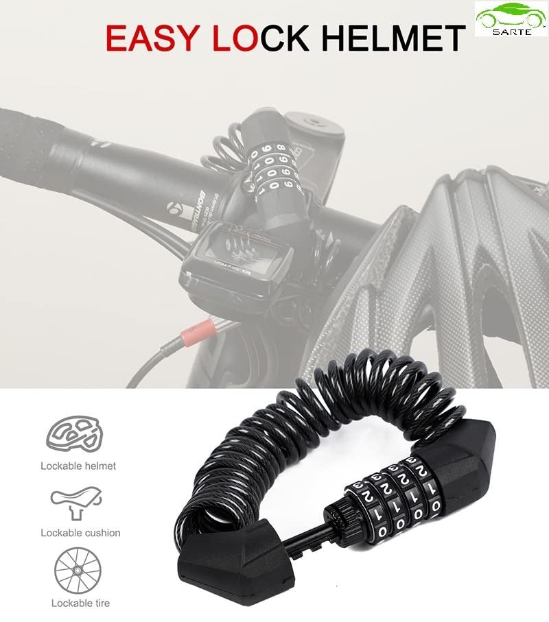 SARTE Multi-Use Lock for Bike, Helmet, Luggage, Anti Lock with Advance Cable Wire | Unfinished (Multi) - Image 3