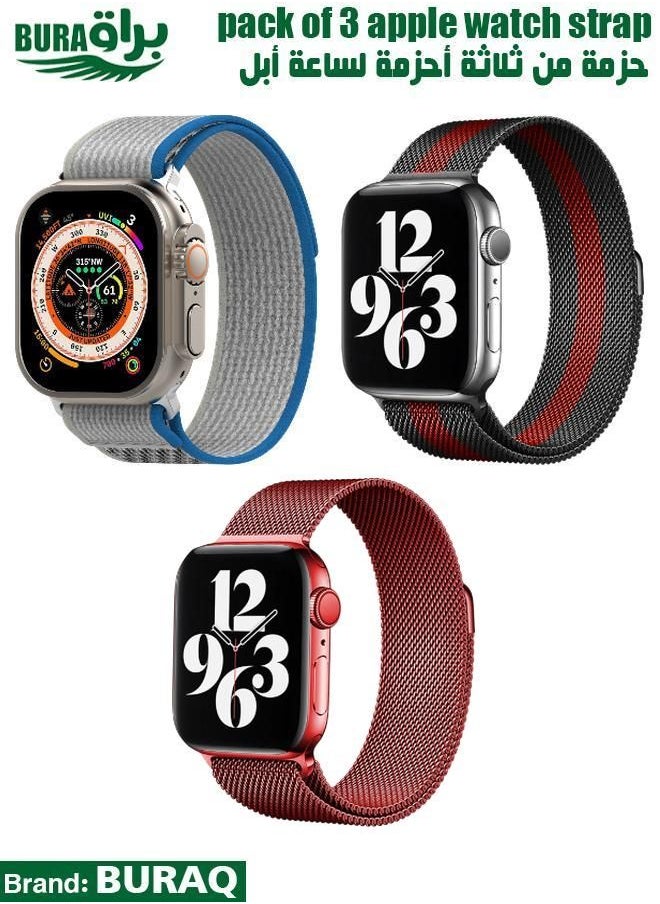 BURAQ - Apple Watch Band Strap For Apple Watch Ultra 2/Ultra 49mm, Series 10 46mm, 9/8/7 45mm, SE2/SE/6/5/4 44mm, 3/2/1 42mm - Image 1