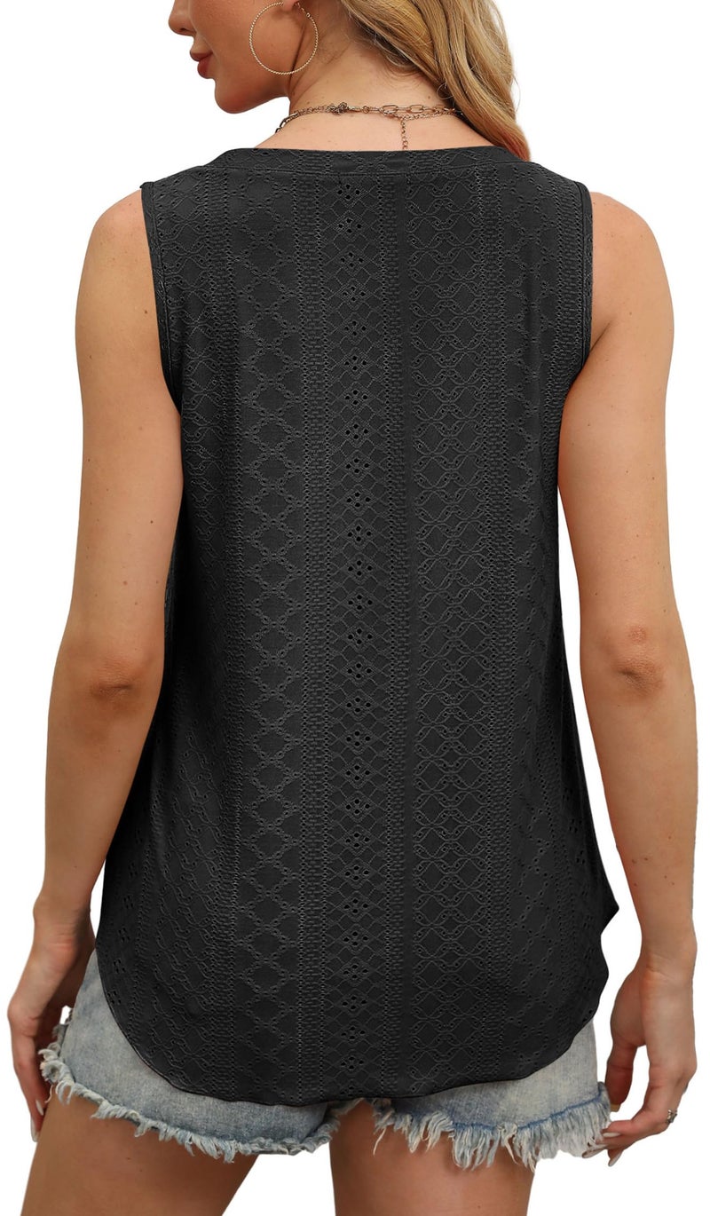 OFEEFAN Womens Tops Trendy Casual Black Tops for Women Cute Tank Tops Summer Clearance Women's Clothing XXL - Image 4