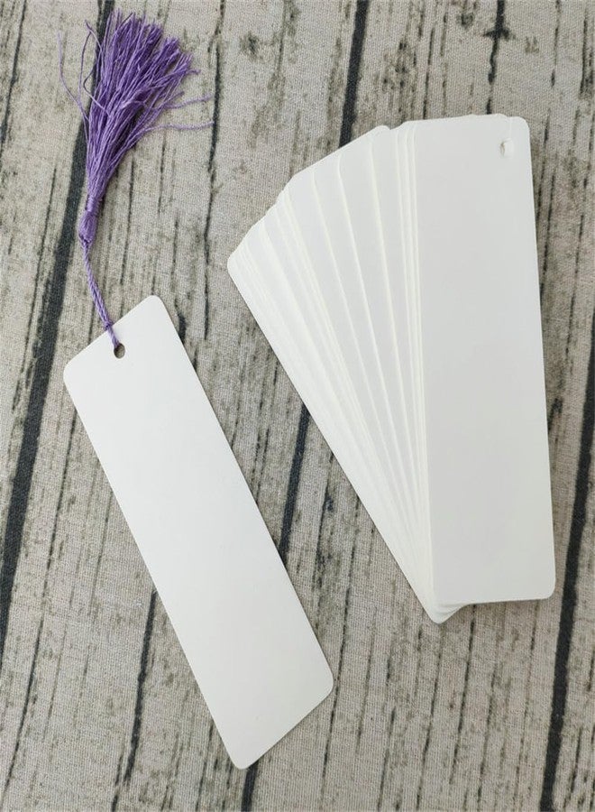 WHTCHSU 20 Pcs Blank Cardstock Bookmarks for DIY Projects and Gifts Tags, White, 5.5 X 1.9 inch (White) - Image 3
