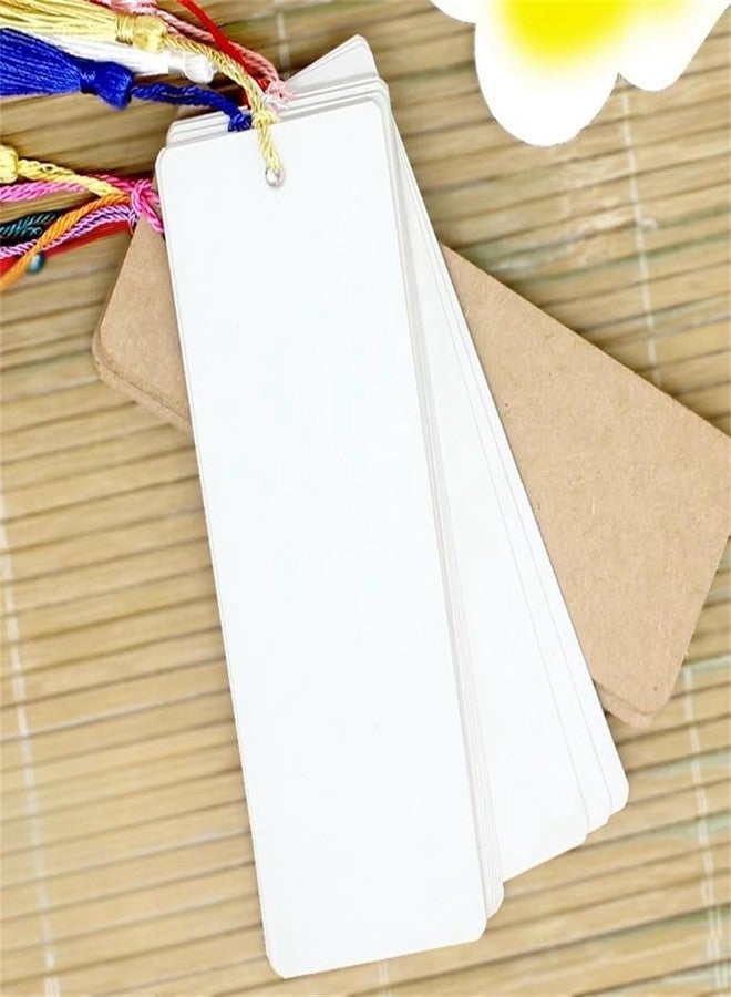 WHTCHSU 20 Pcs Blank Cardstock Bookmarks for DIY Projects and Gifts Tags, White, 5.5 X 1.9 inch (White) - Image 4