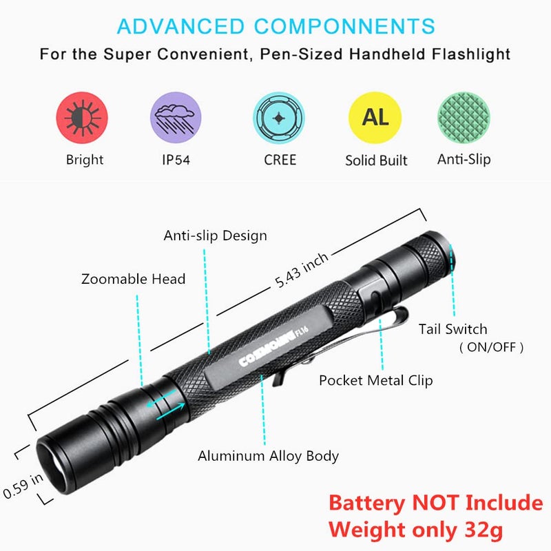 COSMOING UV Flashlight, LED 395nm Ultraviolet Flashlight, Zoomable Pen Blacklight Flashlight IP54 Waterproof Detector for Pet Urine, Cat Dog Stains, Bed Bug, Household Wardrobe Toilet - Image 3