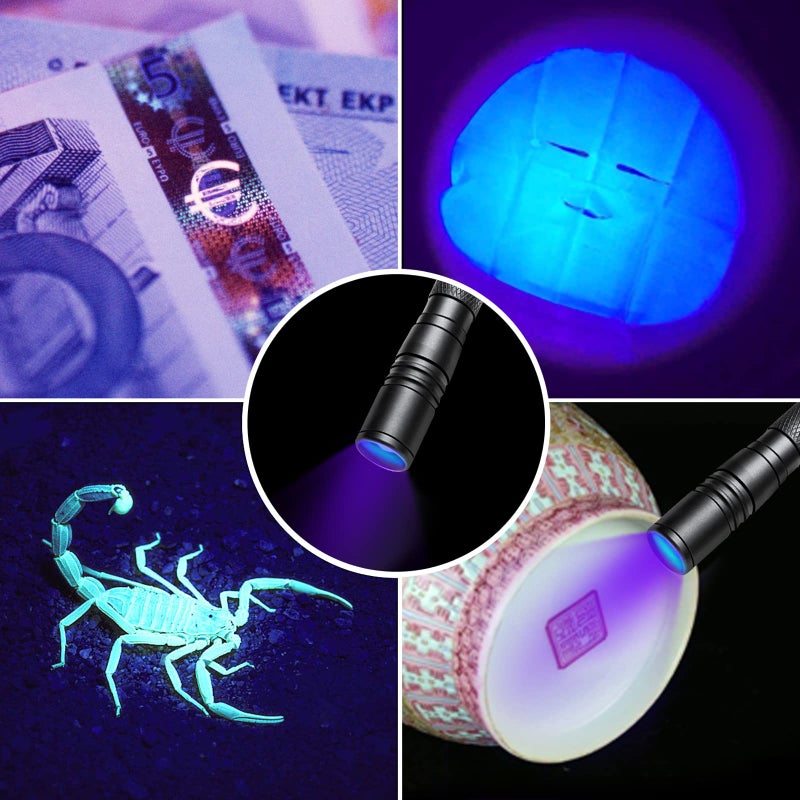 COSMOING UV Flashlight, LED 395nm Ultraviolet Flashlight, Zoomable Pen Blacklight Flashlight IP54 Waterproof Detector for Pet Urine, Cat Dog Stains, Bed Bug, Household Wardrobe Toilet - Image 4
